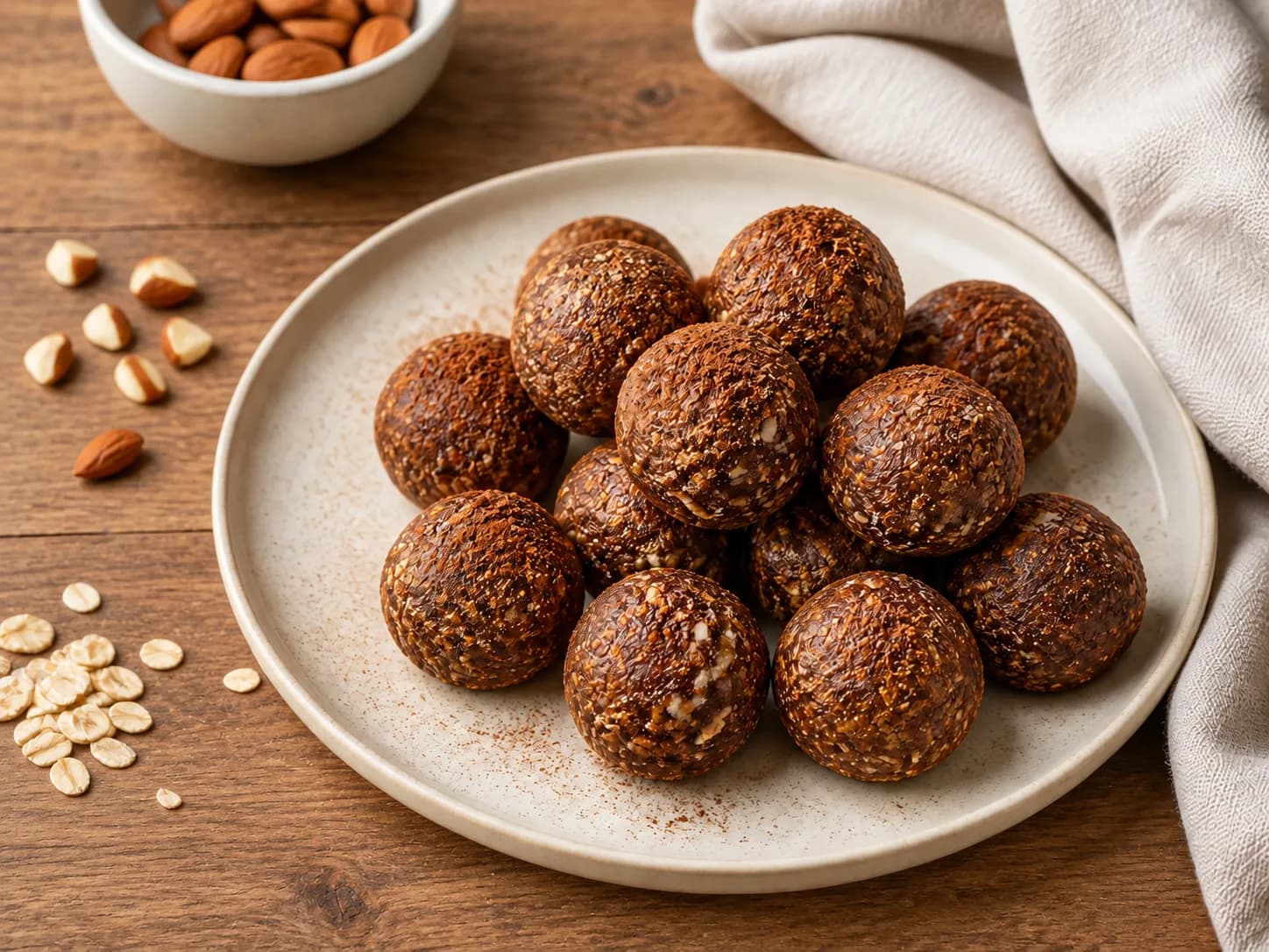 Ungebackene Dattel-Mandel-Energy-Bites